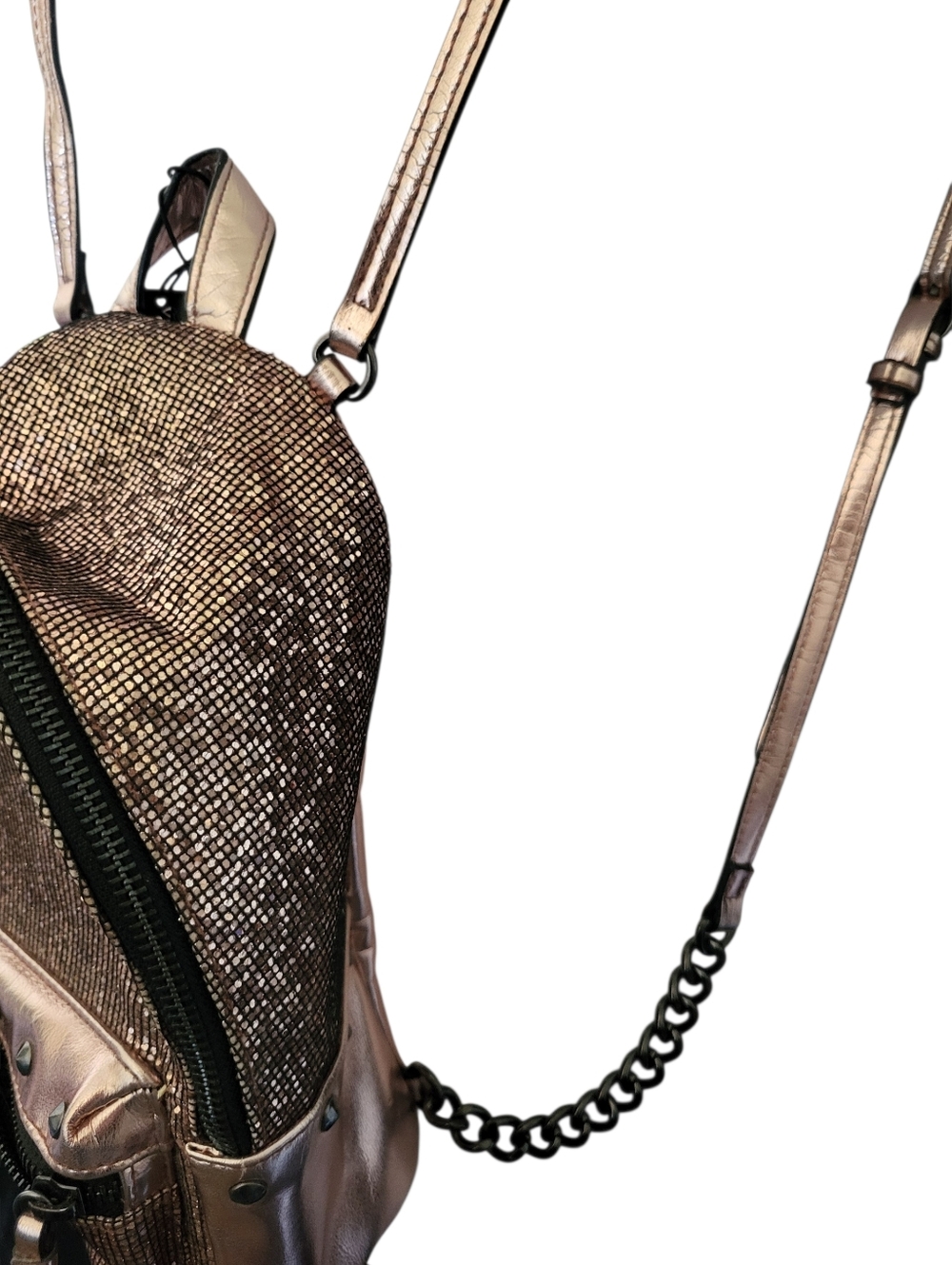 Victoria's Secret Sparkling Rose Gold Backpack Purse - Picture 2 of 5